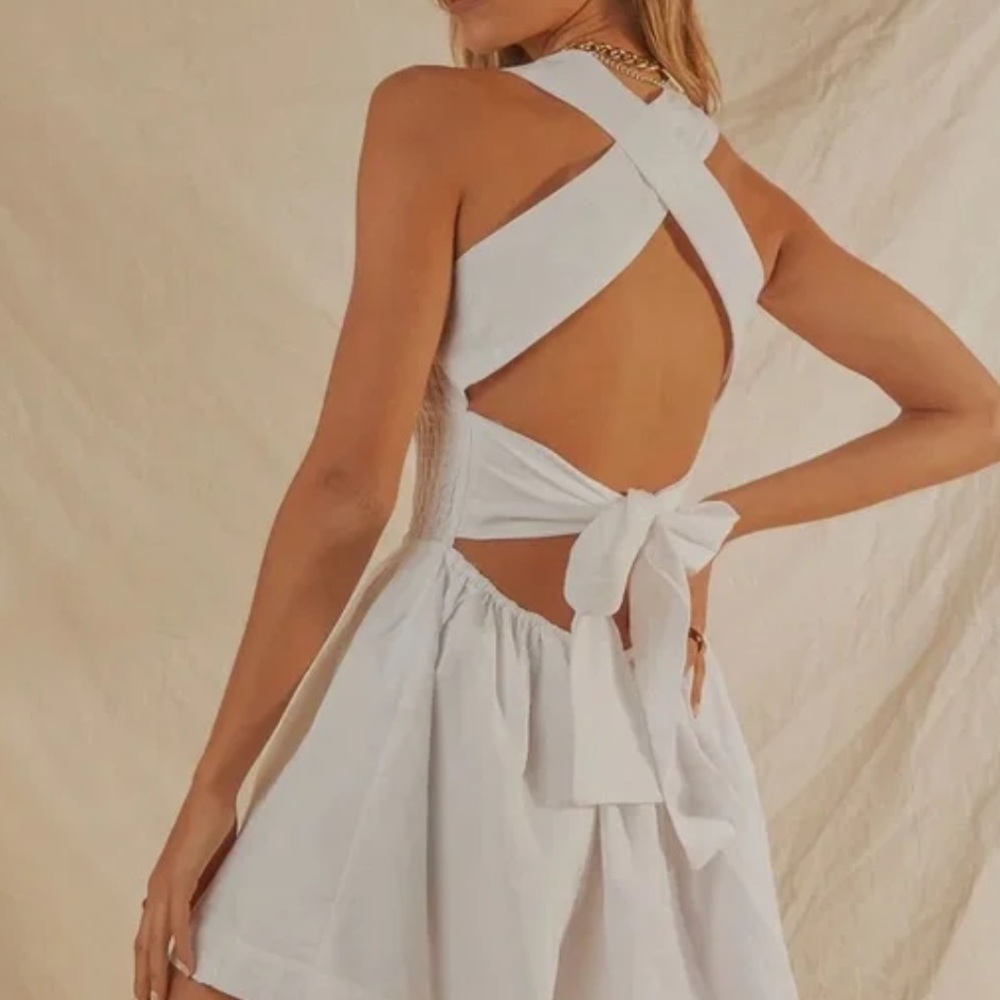 Peppermayo ExclusiveEuropean Towns Linen Mini Dress - White